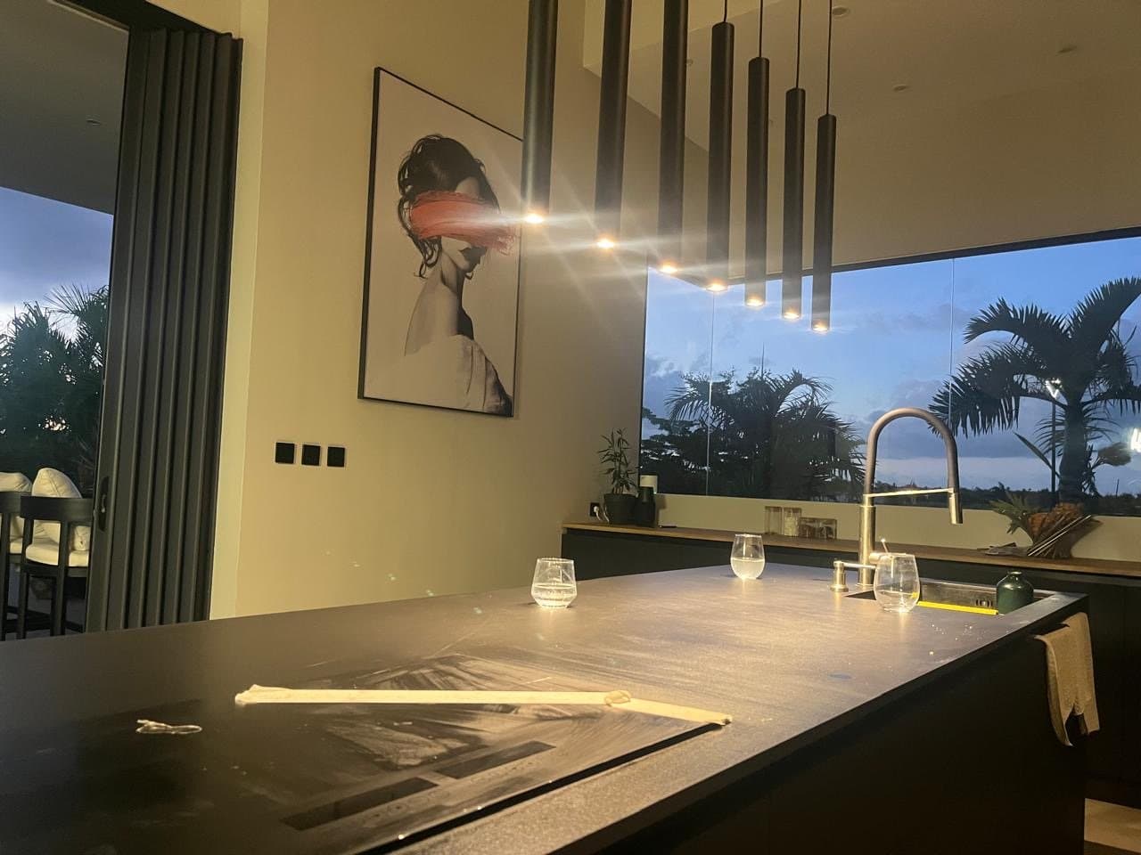 Kitchen at dusk